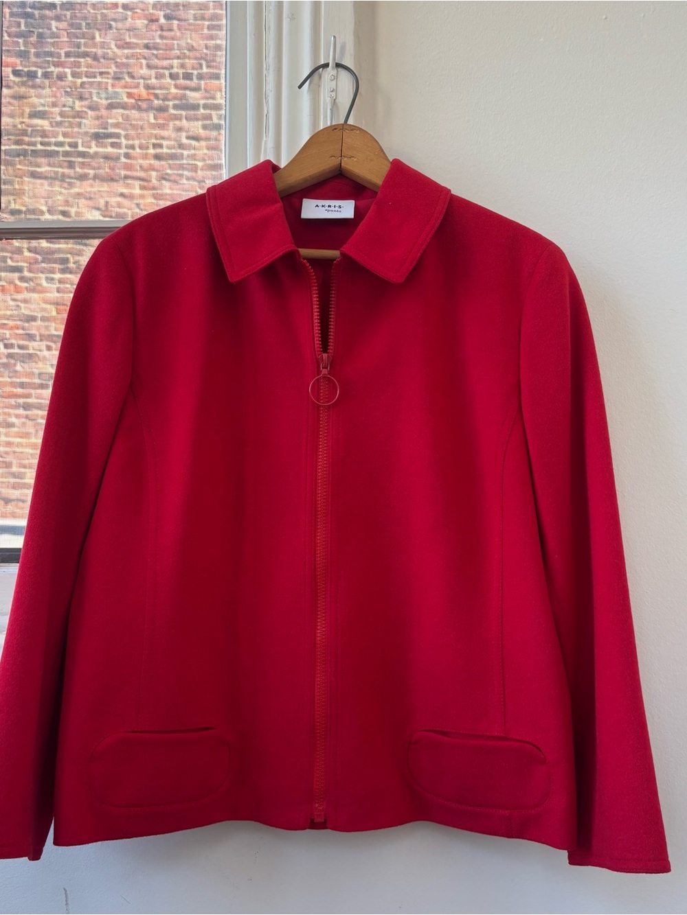 Akris Punto Red Zip-Front Jacket